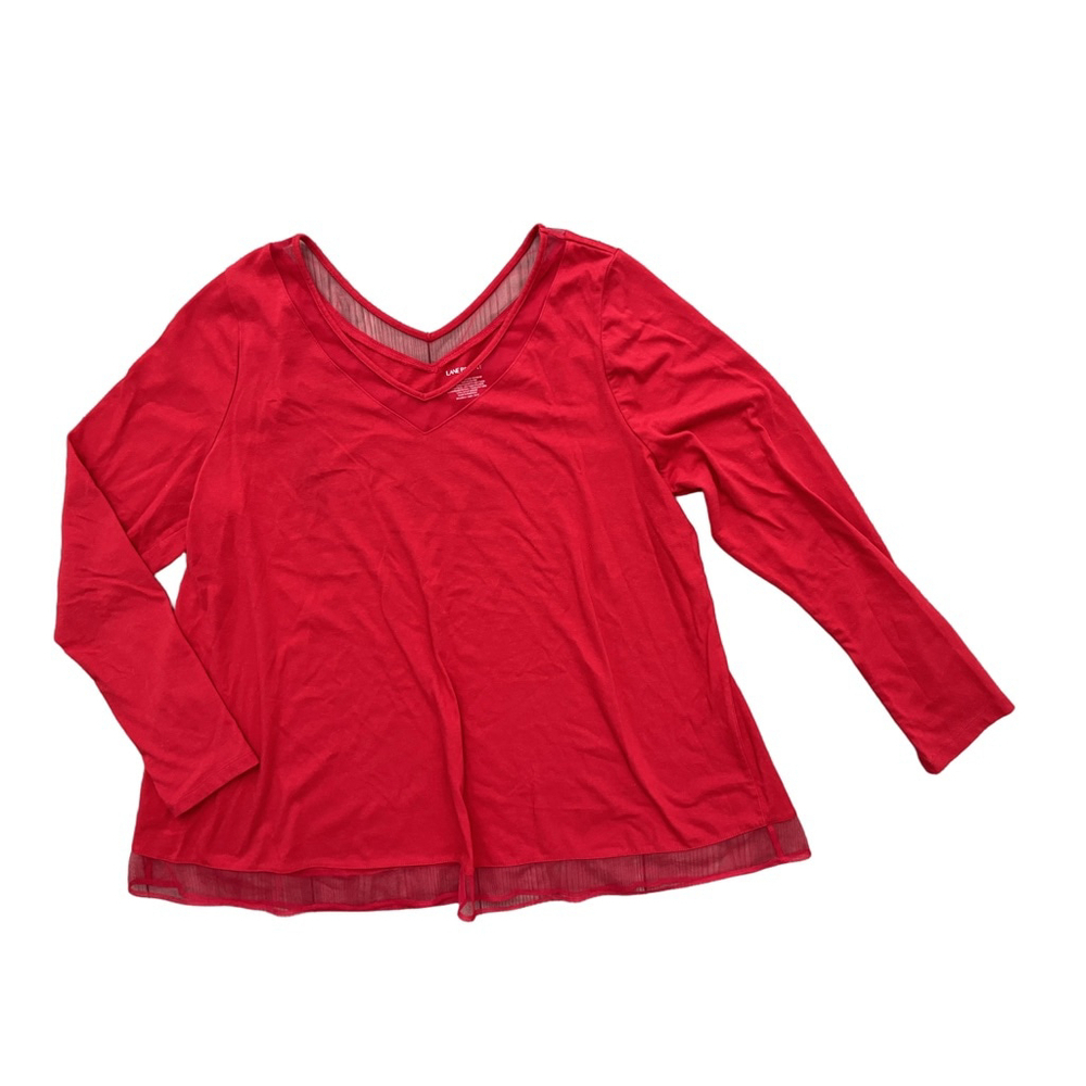 Lane Bryant Red Long Sleeve Tee Plus Size Women's 14